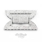 Замок защелка Бант с фианитами родий - маленькая фотография 2