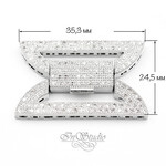 Замок защелка Бант с фианитами родий - уменьшенное изображение 3