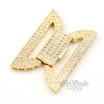 Замок защелка Бант с фианитами позолота - маленькое фото 1