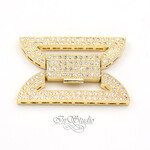 Замок защелка Бант с фианитами позолота - маленькая фотография 2