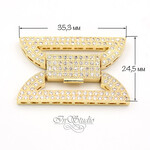 Замок защелка Бант с фианитами позолота - уменьшенное изображение 3