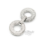 Замочек защелка КРУГИ 40х18 мм с фианитами родий - маленькое фото 1