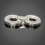 Замочек защелка КРУГИ 40х18 мм с фианитами родий - маленькая фотография 2