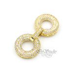 Замочек защелка КРУГИ 40х18 мм с фианитами позолота - маленькое фото 1