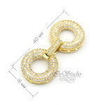 Замочек защелка КРУГИ 40х18 мм с фианитами позолота - маленькая фотография 2