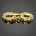 Замочек защелка КРУГИ 40х18 мм с фианитами позолота - уменьшенное изображение 3