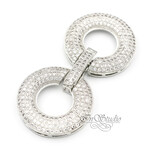 Замочек защелка КРУГИ 52х24 мм с фианитами родированная - маленькое фото 1