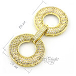 Замочек защелка КРУГИ 52х24 мм с фианитами позолоченная - маленькая фотография 2