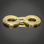 Замочек защелка КРУГИ 52х24 мм с фианитами позолоченная - уменьшенное изображение 3