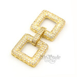 Замочек защелка Квадраты 40х18 мм с фианитами позолота - маленькое фото 1