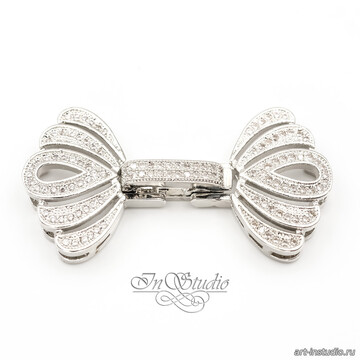 Замок защелка с фианитами ВЕЕР родий арт: 113459 фото 2