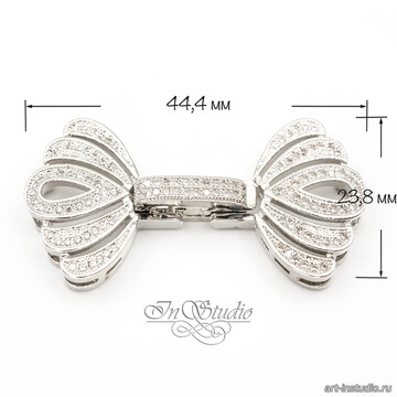 Замок защелка с фианитами ВЕЕР родий art: 113459 фотография 3
