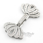 Замок защелка с фианитами ВЕЕР родий - маленькое фото 1