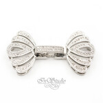 Замок защелка с фианитами ВЕЕР родий - маленькая фотография 2