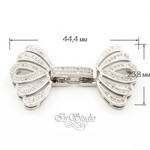 Замок защелка с фианитами ВЕЕР родий - уменьшенное изображение 3