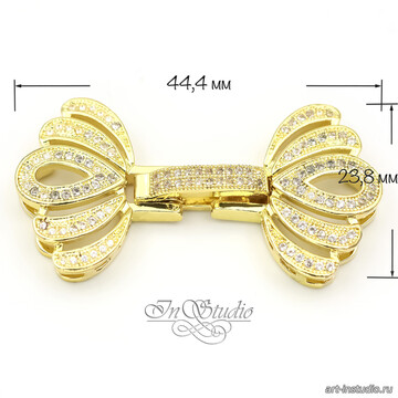 Замок защелка с фианитами ВЕЕР позолота art: 113460 фотография 3