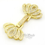 Замок защелка с фианитами ВЕЕР позолота - маленькое фото 1