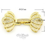 Замок защелка с фианитами ВЕЕР позолота - уменьшенное изображение 3