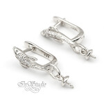 Швензы под вклейку РЫБКИ родий фианиты - маленькое фото 1