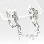 Швензы под вклейку РЫБКИ родий фианиты - уменьшенное изображение 3