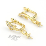 Швензы под вклейку РЫБКИ позолота фианиты - маленькое фото 1