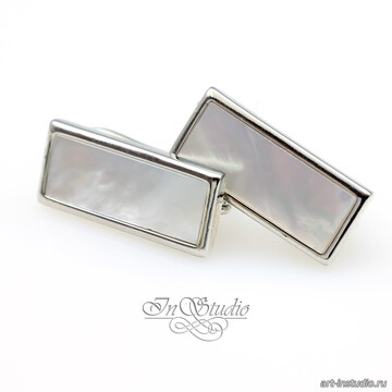 Швензы прямоугольные ОДИС родий с перламутром - фото изображение товара, artikul: 113532