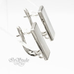 Швензы прямоугольные ОДИС родий с перламутром - маленькая фотография 2