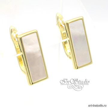 Швензы прямоугольные ОДИС позолота с перламутром art: 113535 фотография 3