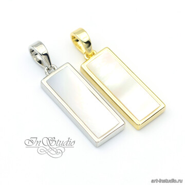 Подвеска прямоугольная ОДИС позолота с перламутром art: 113529 фотография 3