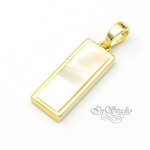Подвеска прямоугольная ОДИС позолота с перламутром - маленькое фото 1