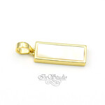 Подвеска прямоугольная ОДИС позолота с перламутром - маленькая фотография 2