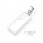 Подвеска прямоугольная ОДИС родий с перламутром - маленькое фото 1