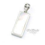 Подвеска прямоугольная ОДИС родий с перламутром - уменьшенное изображение 3