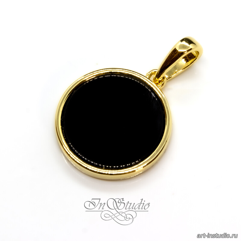 Подвеска круглая Лайза позолота черная керамика - увеличенное фото изображение в карточке товара артикул: 113523