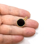 Подвеска круглая Лайза позолота черная керамика - маленькая фотография 2