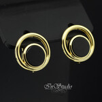 Швензы со вставками из черной керамики ЛАЙЗА позолота - маленькое фото 1