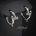 Швензы кольца для серег Гвозди фианиты родий - маленькая фотография 2