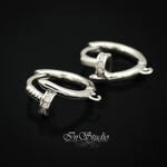 Швензы кольца для серег Гвозди фианиты родий - уменьшенное изображение 3