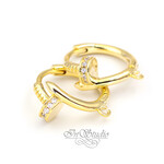 Швензы кольца для серег Гвозди фианиты позолота - уменьшенное изображение 3