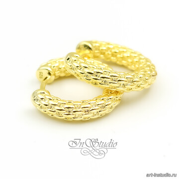 Швензы РИВЕР конго 20х4 мм фактурные позолота арт: 113505 фото 2