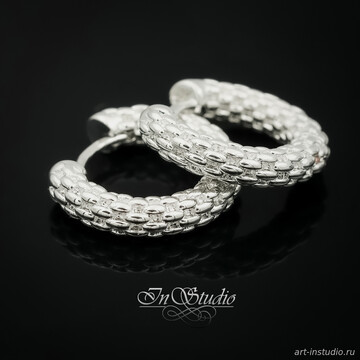 Швензы РИВЕР конго 20х4 мм фактурные родий - фото изображение товара, artikul: 113502