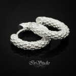 Швензы РИВЕР конго 20х4 мм фактурные родий - маленькое фото 1