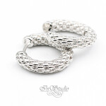 Швензы РИВЕР конго 20х4 мм фактурные родий - маленькая фотография 2