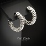 Швензы РИВЕР конго 20х4 мм фактурные родий - уменьшенное изображение 3