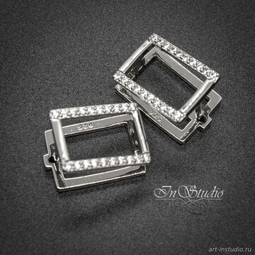 Швензы для серег Сакар фианиты родий - фото изображение товара, artikul: 113496