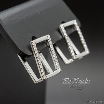 Швензы для серег Сакар фианиты родий art: 113496 фотография 3
