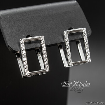 Швензы для серег Сакар фианиты родий artikul: 113496 photo 4