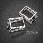 Швензы для серег Сакар фианиты родий - маленькое фото 1