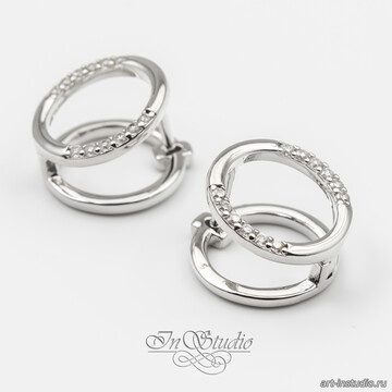 Швензы для серег Сайми фианиты родий арт: 113490 фото 2