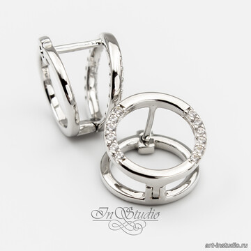 Швензы для серег Сайми фианиты родий art: 113490 фотография 3